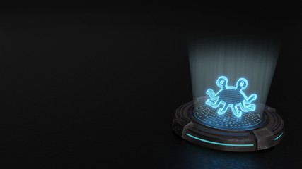 3d hologram symbol of pastafarianism icon render © Destrosvet