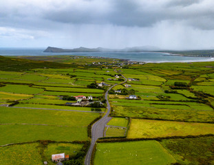 aerial view of farmland