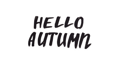Hello autumn creative text on white background