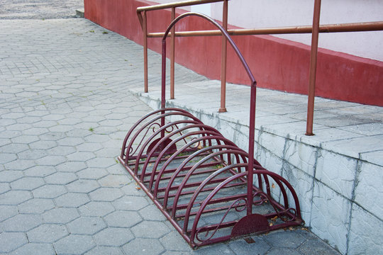 Bicycle Parking in the city near the store
