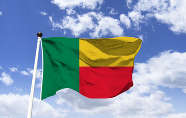 Flag of Benin, the highest symbol of the country's official representation, the colors are...