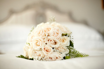 Bouquet of white roses. Floral arrangement