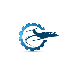 airplane flying around Icon, airplane flying around the earth Icon Eps10