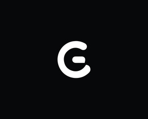 Creative and Minimalist Letter G GE Logo Design Icon, Editable in Vector Format in Black and White Color