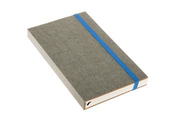 Grey color cover note book isolated. Sketch book. Diary notebook