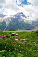 Fototapeta na wymiar Picturesque mountainsides and meadows, Grossglockner High Alpine Road, Austria