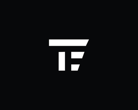 Creative and Minimalist Letter TF TE Logo Design Icon, Editable in Vector Format in Black and White Color