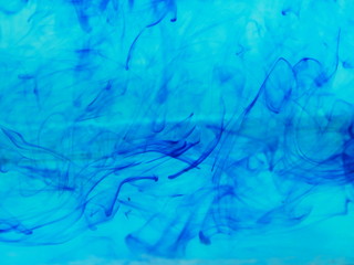 abstract blue water drop, ink water color