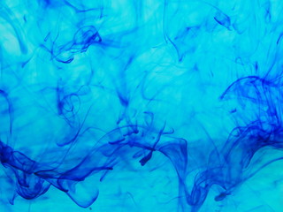 Fototapeta na wymiar abstract blue water drop, ink water color