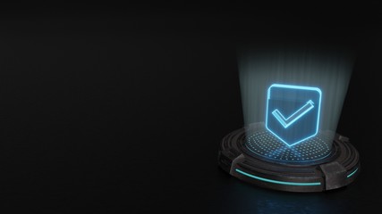 3d hologram symbol of signal icon render