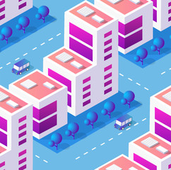 Architecture vector illustration city for seamless repeating