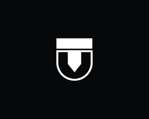Creative and Minimalist Letter UT TU Logo Design Icon, Editable in Vector Format in Black and White Color