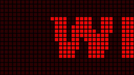 158 WELCOME animated word moves on black background.