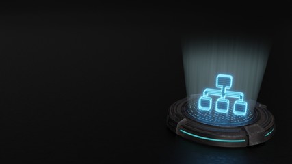 3d hologram symbol of sitemap icon render