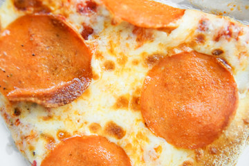 slice of pizza on the table