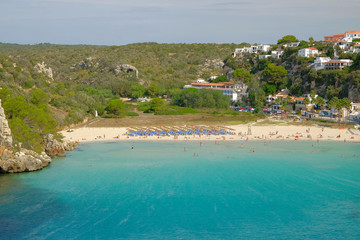 Fototapeta na wymiar Beach Cala en Porter on Menorca, Balearic Islands, Spain.