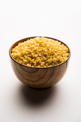 Salty and Fried Moong Dal Namkeen served in a bowl, selective focus