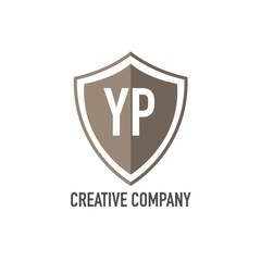 Fototapeta na wymiar Initial Letter YP Shield Design Loco Concept