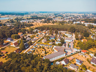 typical german village at baltic sea from the top