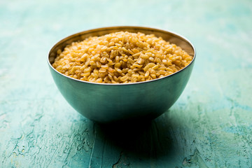 Salty and Fried Moong Dal Namkeen served in a bowl, selective focus