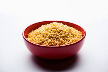Salty and Fried Moong Dal Namkeen served in a bowl, selective focus