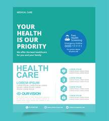 Medical Hospital Health care cover a4 template design for a report and medical brochure design, flyer, leaflets decoration for printing and presentation vector illustration
