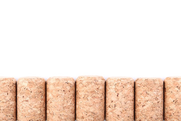 Wine corks on white background