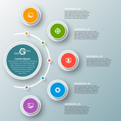 Fototapeta premium Abstract 3D Paper Infographics. Business template .Vector illustration