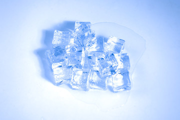 Ice crystal cubes, space for text or design.