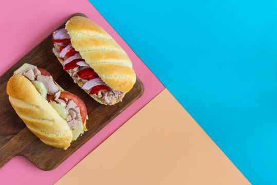 Sandwich of tuna and pepper cocomber