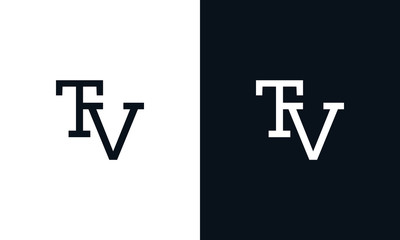 Minimalist line art letter TV logo. This logo icon incorporate with letter T and V in the creative way.