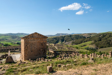 Fototapeta premium Djémila, Algeria - 05/09/2015: Ancient Roman ruins of Djémila (Cuicul)