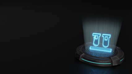 3d hologram symbol of vials icon render