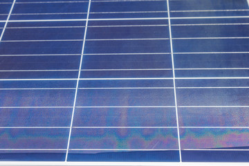 Solar panel with nano coating on sunny day