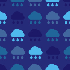 Seamless pattern of rainy clouds