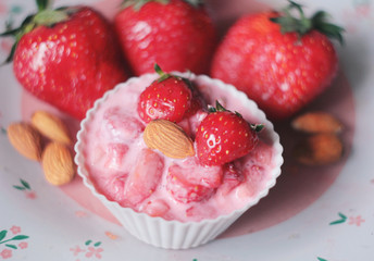 strawberry cake with strawberries