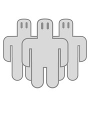 3 einfache figuren team crew freunde golem monster yeti clipart design cool comic cartoon süß niedlich piktogram