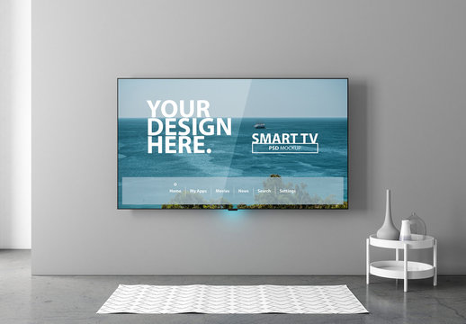 Smart TV Mockup in Interior