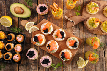 buffet food, assorted of finger food- dining, party or festive day