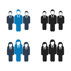 Business Team Icon set. Flat style vector EPS.