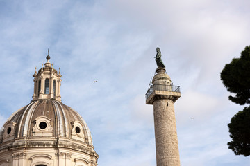 Obraz premium the beautiful church of Santa Maria del Loreto in the center of Rome