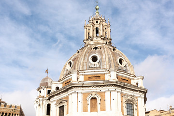 Fototapeta na wymiar the beautiful church of Santa Maria del Loreto in the center of Rome