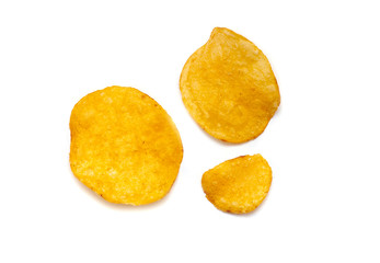 Potato Chips, Set of Potato Chips  isolated on white Background