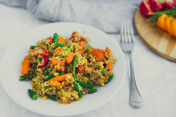 Traditional African cuisine - couscous with vegetables.