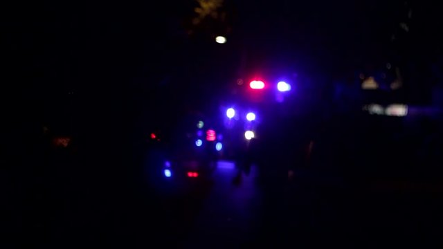 Police Siren Lights Unfocused at Night 01