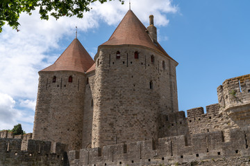 Ramparts of Medieval City of Carcassonne in France