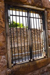 Bars on Window in Ancient Ruin