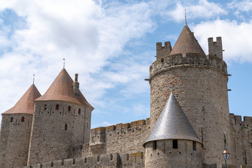 Fototapeta na wymiar Carcassonne Medieval City impressive town fortress in France
