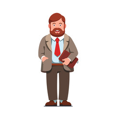 Obraz premium Business man standing with beard holding folder