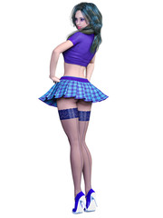 Woman in school uniform.